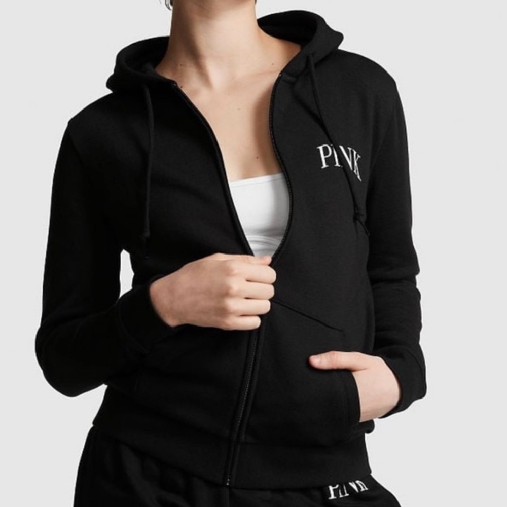 PINK EVERYDAY FLEECE ZIP-UP HOODIE FIT SIZE S - Picture 2 of 10